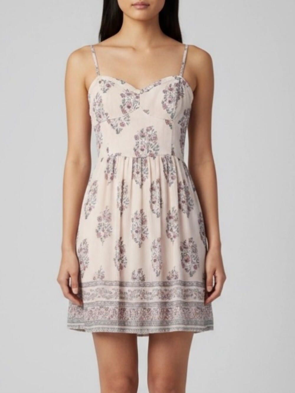 Abercrombie & Fitch Womens Sz S Mini Summer Dress Pink Floral Adj Straps